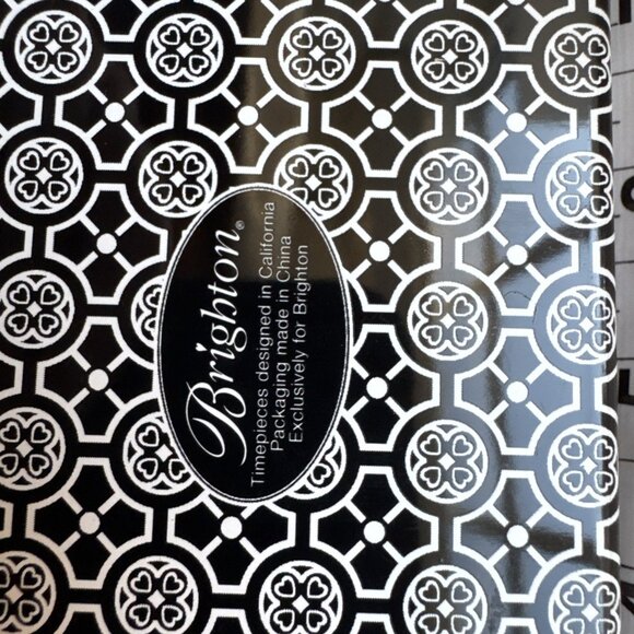 Brighton Jewelry Metal Tin Necklace Gift Box Paisley Black White EMPTY NEW - Picture 3 of 5